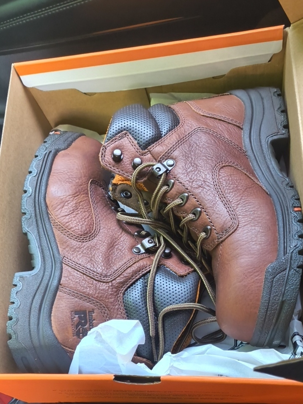 Women's Brown Leather Work Boots - Rugged Outdoor Support